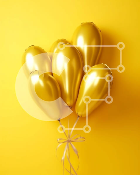 Intra Συλλεκτικό Ξύλινο Παζλ Plywood  4mm - Εορταστική εικόνα με χρυσά μπαλόνια δεμένα μαζί Σε Ξύλινο Κουτί - Διαστάσεις: 10x10 cm – 25 κομμάτια