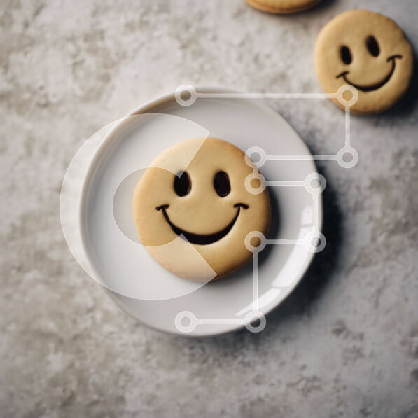 Σετ των 2 Intra Συλλεκτικό Ξύλινο Παζλ Plywood  4mm - Μπισκότα Smiley Face στο πιάτο Σε Ξύλινο Κουτί - Διαστάσεις: 10x10 cm – 25 κομμάτια