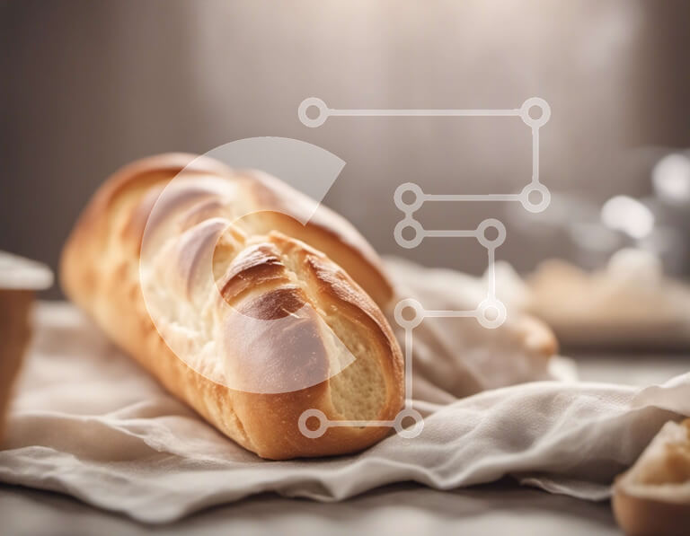 Σετ των 2 Intra Συλλεκτικό Ξύλινο Παζλ Plywood  4mm - Φρεσκοψημένο ψωμί σε ξύλινο φόντο Σε Ξύλινο Κουτί - Διαστάσεις: 10x10 cm – 25 κομμάτια