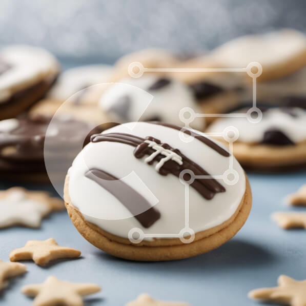 Σετ των 2 Intra Συλλεκτικό Ξύλινο Παζλ Plywood  4mm - Διακοσμημένα μπισκότα με αθλητικό θέμα σε μπλε φόντο Σε Ξύλινο Κουτί - Διαστάσεις: 10x10 cm – 25 κομμάτια