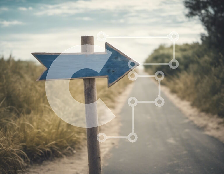 Intra Συλλεκτικό Ξύλινο Παζλ Plywood  4mm - Μπλε κατευθυντικό σημάδι στον κενό δρόμο Σε Ξύλινο Κουτί - Διαστάσεις Puzzle: 10x10 cm – 25 κομμάτια