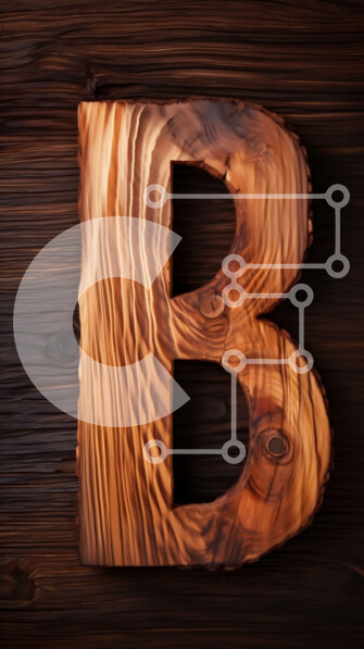 Intra Συλλεκτικό Ξύλινο Παζλ Plywood  4mm - Όμορφη κινηματογράφηση σε πρώτο πλάνο με ξύλινο γράμμα «Β» σκαλισμένο σε ξύλο Σε Ξύλινο Κουτί - Διαστάσεις: 10x10 cm – 25 κομμάτια