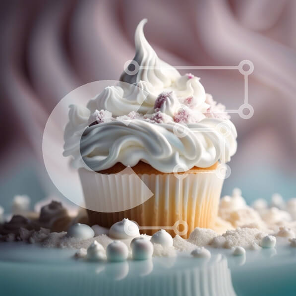 Σετ των 2 Intra Συλλεκτικό Ξύλινο Παζλ Plywood  4mm - Δελεαστική εικόνα ενός cupcake με λευκό πάγωμα και ψεκασμούς Σε Ξύλινο Κουτί - Διαστάσεις: 10x10 cm – 25 κομμάτια