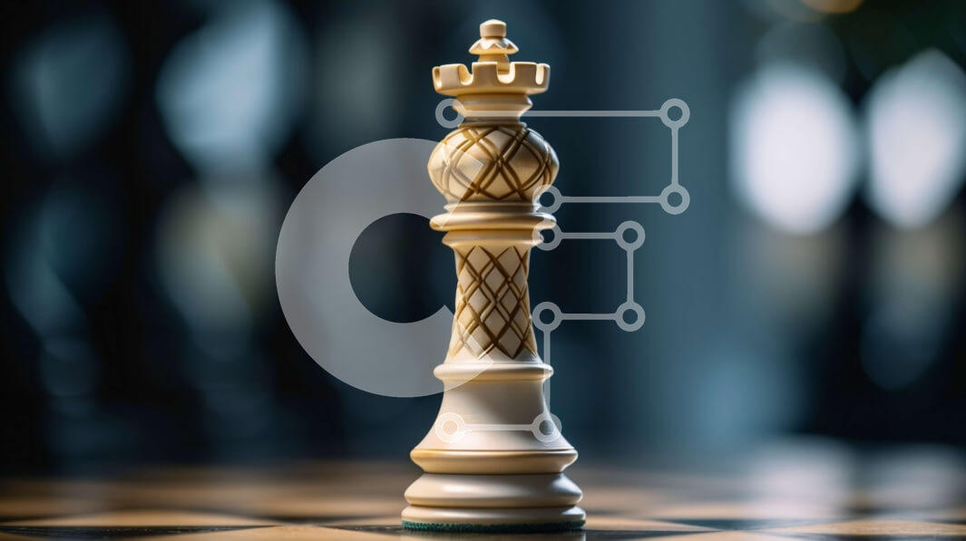 Intra Συλλεκτικό Ξύλινο Παζλ Plywood  4mm - Λευκό κομμάτι σκακιού σε μια ασπρόμαυρη καρό σκακιέρα Σε Ξύλινο Κουτί - Διαστάσεις: 10x10 cm – 25 κομμάτια