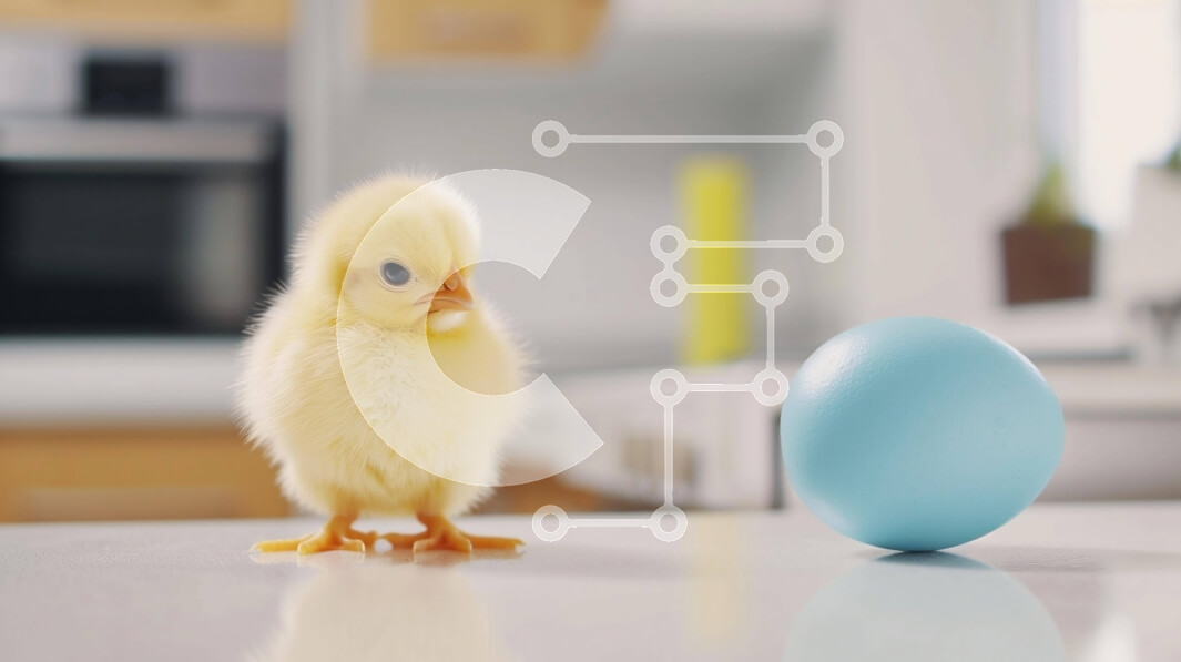 Σετ των 2 Intra Συλλεκτικό Ξύλινο Παζλ Plywood  4mm - Κίτρινο νεοσσό και μπλε πασχαλινό αυγό Σε Ξύλινο Κουτί - Διαστάσεις: 10x10 cm – 25 κομμάτια