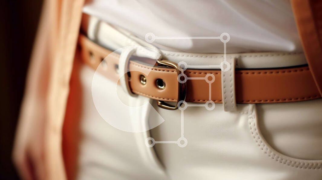 Intra Συλλεκτικό Ξύλινο Παζλ Plywood  4mm - Κομψή ιδέα για ρούχα: Λευκό παντελόνι και μπεζ ζώνη για γυναίκες Σε Ξύλινο Κουτί - Διαστάσεις Puzzle: 10x10 cm – 25 κομμάτια