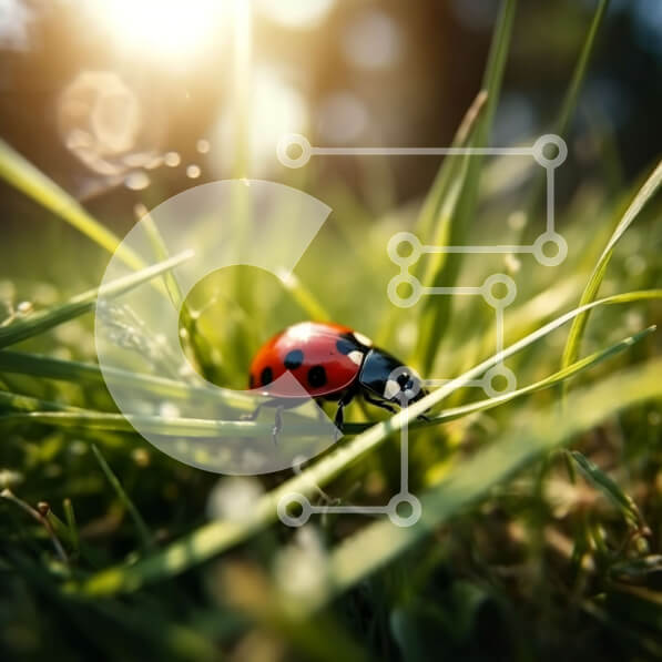 Intra Συλλεκτικό Ξύλινο Παζλ Plywood  4mm - Όμορφη εικόνα μιας πασχαλίτσας που σέρνεται στο γρασίδι Σε Ξύλινο Κουτί - Διαστάσεις: 10x10 cm – 25 κομμάτια