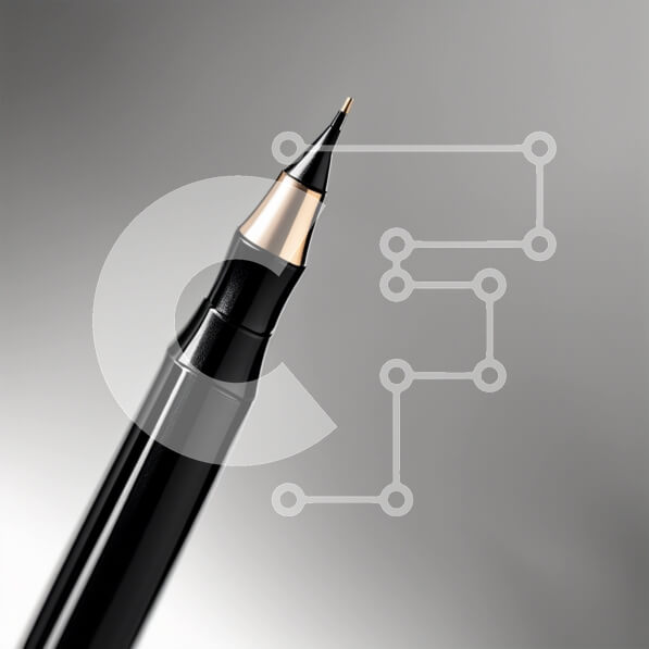 Intra Συλλεκτικό Ξύλινο Παζλ Plywood  4mm - Κομψό και κομψό μαύρο στυλό με χρυσή μύτη σε γκρι φόντο Σε Ξύλινο Κουτί - Διαστάσεις: 10x10 cm – 25 κομμάτια