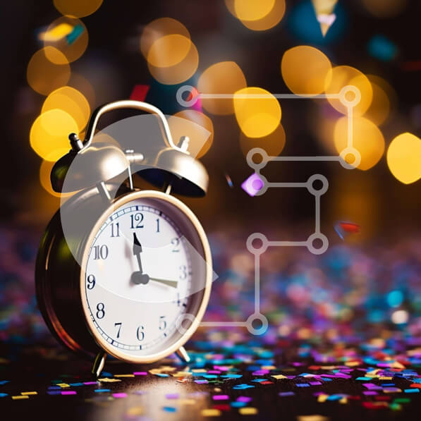 Intra Συλλεκτικό Ξύλινο Παζλ Plywood  4mm - Ξυπνητήρι στο τραπέζι με κομφετί Σε Ξύλινο Κουτί - Διαστάσεις: 10x10 cm – 25 κομμάτια