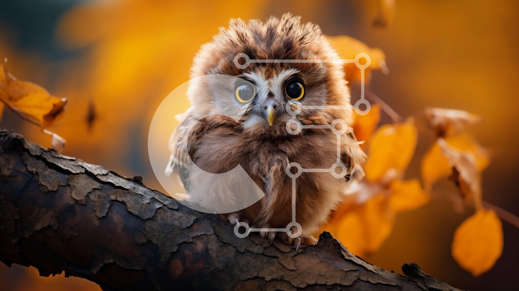 Σετ των 2 Intra Συλλεκτικό Ξύλινο Παζλ Plywood  4mm - Αξιολάτρευτη εικόνα μιας κουκουβάγιας με καφέ φτερά και κίτρινα μάτια Σε Ξύλινο Κουτί - Διαστάσεις: 10x10 cm – 25 κομμάτια