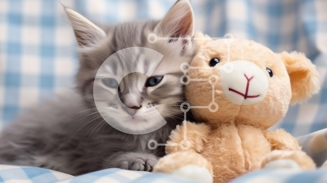 Σετ των 2 Intra Συλλεκτικό Ξύλινο Παζλ Plywood  4mm - Γκρι γατάκι με αρκουδάκι Σε Ξύλινο Κουτί - Διαστάσεις: 10x10 cm – 25 κομμάτια