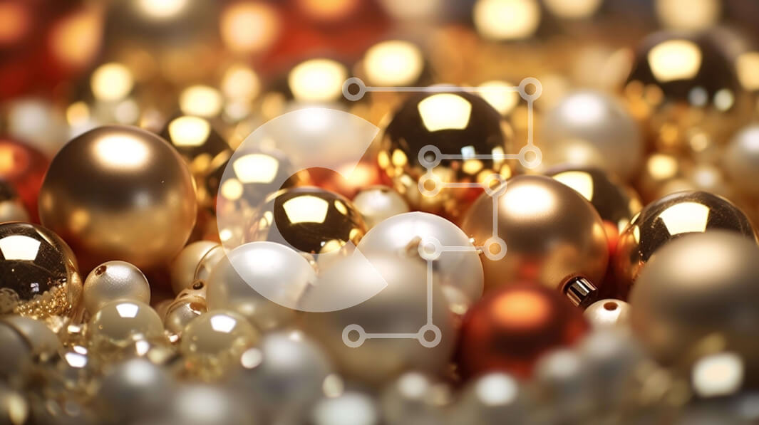 Intra Συλλεκτικό Ξύλινο Παζλ Plywood  4mm - Στολίδια από χρυσό, ασήμι και λευκή μπάλα στο τραπέζι Σε Ξύλινο Κουτί - Διαστάσεις Puzzle: 10x10 cm – 25 κομμάτια