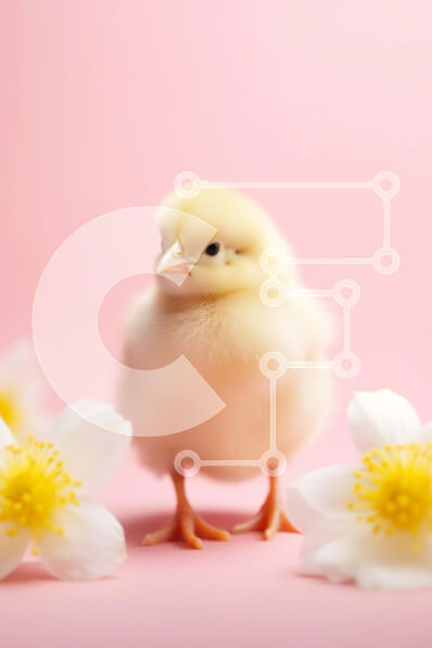 Σετ των 2 Intra Συλλεκτικό Ξύλινο Παζλ Plywood  4mm - Νέο κίτρινο κοτόπουλο με λευκά λουλούδια Σε Ξύλινο Κουτί - Διαστάσεις: 10x10 cm – 25 κομμάτια