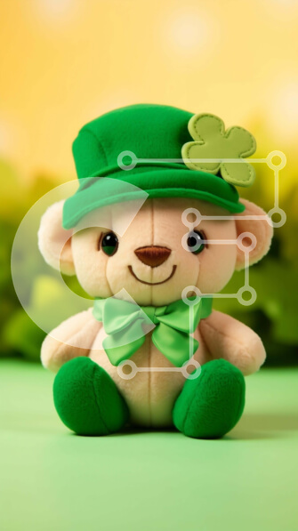 Intra Συλλεκτικό Ξύλινο Παζλ Plywood  4mm - Το αρκουδάκι με το τριφύλλι της ημέρας του Αγίου Πατρικίου Σε Ξύλινο Κουτί - Διαστάσεις: 10x10 cm – 25 κομμάτια