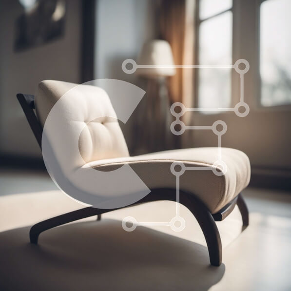 Intra Συλλεκτικό Ξύλινο Παζλ Plywood  4mm - Μοντέρνα λευκή δερμάτινη πολυθρόνα με ξύλινο σκελετό Σε Ξύλινο Κουτί - Διαστάσεις Puzzle: 10x10 cm – 25 κομμάτια