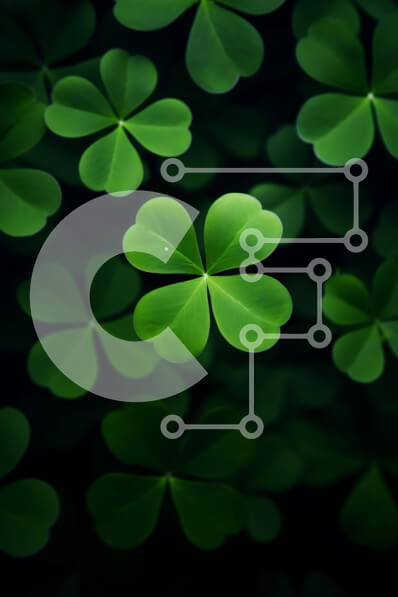 Σετ των 2 Intra Συλλεκτικό Ξύλινο Παζλ Plywood  4mm - Φόντο τεσσάρων φύλλων τριφύλλων για την τύχη και την ημέρα του Αγίου Πατρικίου Σε Ξύλινο Κουτί - Διαστάσεις: 10x10 cm – 25 κομμάτια