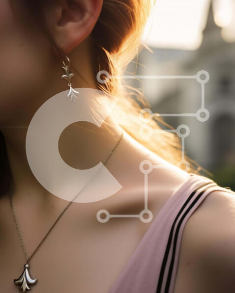 Intra Συλλεκτικό Ξύλινο Παζλ Plywood  4mm - Γυναίκα με κολιέ και σκουλαρίκια Σε Ξύλινο Κουτί - Διαστάσεις Puzzle: 10x10 cm – 25 κομμάτια