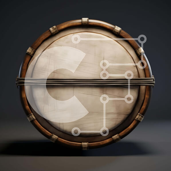 Intra Συλλεκτικό Ξύλινο Παζλ Plywood  4mm - Στρογγυλό ξύλινο τύμπανο σε σκούρο φόντο Σε Ξύλινο Κουτί - Διαστάσεις: 10x10 cm – 25 κομμάτια