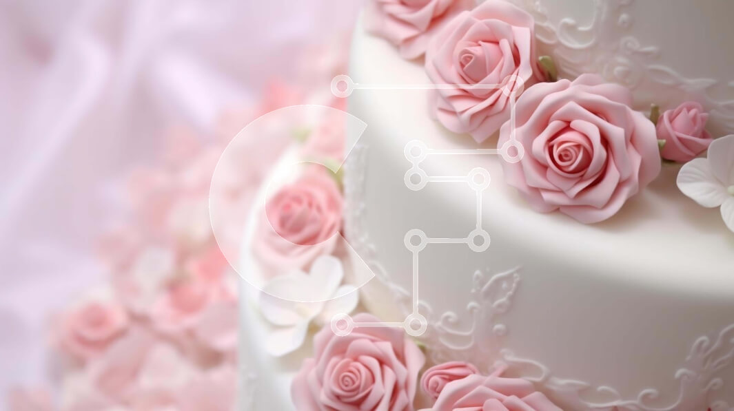 Σετ των 2 Intra Συλλεκτικό Ξύλινο Παζλ Plywood  4mm - Λευκή γαμήλια τούρτα με ροζ τριαντάφυλλα και λουλούδια Σε Ξύλινο Κουτί - Διαστάσεις: 10x10 cm – 25 κομμάτια