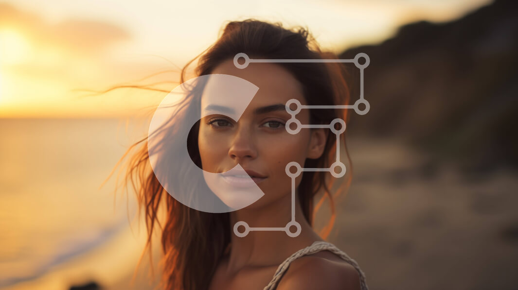 Intra Συλλεκτικό Ξύλινο Παζλ Plywood  4mm - Όμορφη γυναίκα που ποζάρει στην παραλία στο ηλιοβασίλεμα Σε Ξύλινο Κουτί - Διαστάσεις Puzzle: 10x10 cm – 25 κομμάτια