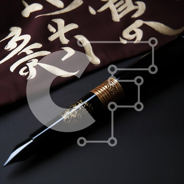 Intra Συλλεκτικό Ξύλινο Παζλ Plywood  4mm - Κινεζικό στυλό καλλιγραφίας και όργανα γραφής Σε Ξύλινο Κουτί - Διαστάσεις: 10x10 cm – 25 κομμάτια