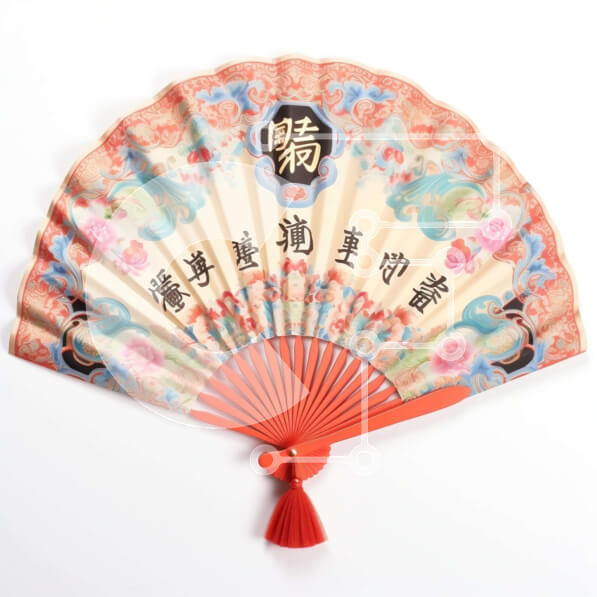 Intra Συλλεκτικό Ξύλινο Παζλ Plywood  4mm - Κινεζικός πορτοκαλί ανεμιστήρας σε άσπρο φόντο Σε Ξύλινο Κουτί - Διαστάσεις: 10x10 cm – 25 κομμάτια