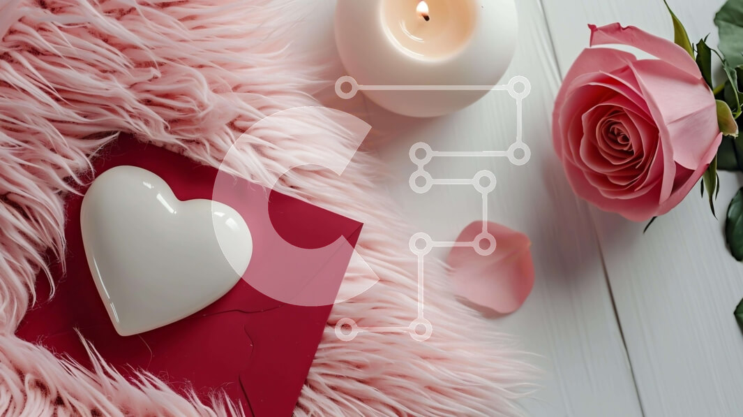 Intra Συλλεκτικό Ξύλινο Παζλ Plywood  4mm - Ρομαντική διακόσμηση του Αγίου Βαλεντίνου με κάρτα σε σχήμα καρδιάς και τριαντάφυλλα Σε Ξύλινο Κουτί - Διαστάσεις: 10x10 cm – 25 κομμάτια