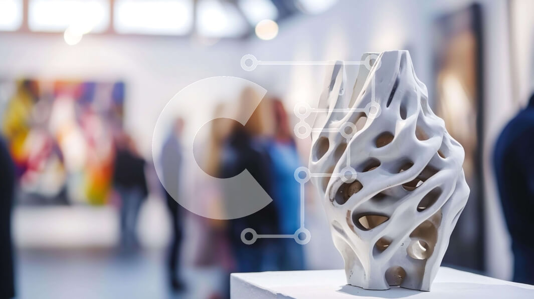 Intra Συλλεκτικό Ξύλινο Παζλ Plywood  4mm - Λευκό βάζο σε έκθεση σε Πινακοθήκη ή Μουσείο Σε Ξύλινο Κουτί - Διαστάσεις Puzzle: 10x10 cm – 25 κομμάτια