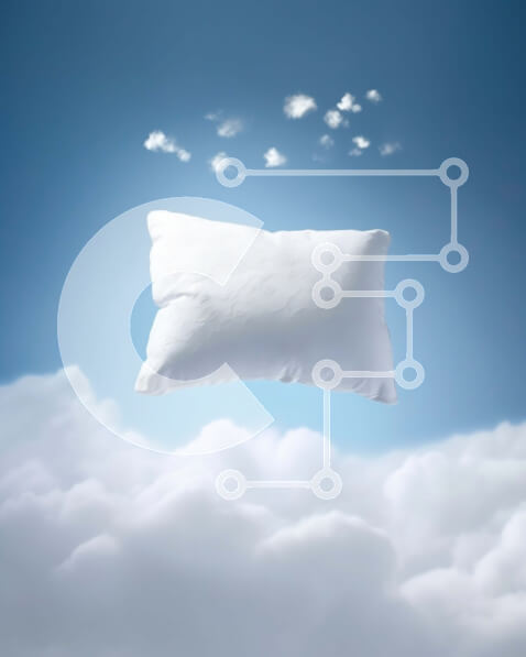 Intra Συλλεκτικό Ξύλινο Παζλ Plywood  4mm - Λευκό μαξιλάρι που επιπλέει στον ουρανό ανάμεσα στα σύννεφα - Φωτογραφία Αρχείου Σε Ξύλινο Κουτί - Διαστάσεις: 10x10 cm – 25 κομμάτια