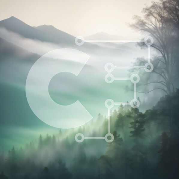 Intra Συλλεκτικό Ξύλινο Παζλ Plywood  4mm - Ειρηνικό ορεινό τοπίο με ομίχλη και καταγάλανο ουρανό Σε Ξύλινο Κουτί - Διαστάσεις: 10x10 cm – 25 κομμάτια