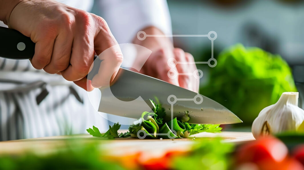 Σετ των 2 Intra Συλλεκτικό Ξύλινο Παζλ Plywood  4mm - Πρόσωπο που κόβει λαχανικά και βότανα σε ξύλινο ξύλο κοπής Σε Ξύλινο Κουτί - Διαστάσεις: 10x10 cm – 25 κομμάτια