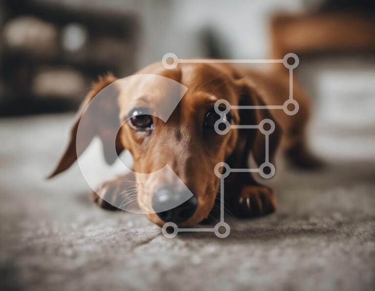 Σετ των 2 Intra Συλλεκτικό Ξύλινο Παζλ Plywood  4mm - Περίεργος σκύλος Dachshund που κοιτάζει επίμονα την κάμερα Σε Ξύλινο Κουτί - Διαστάσεις: 10x10 cm – 25 κομμάτια