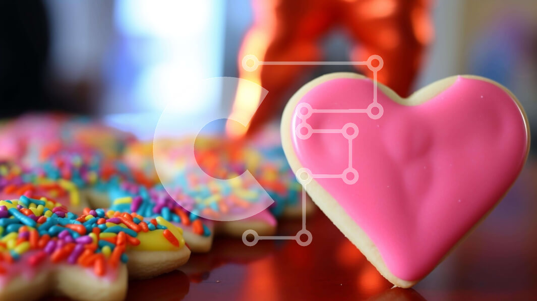 Σετ των 2 Intra Συλλεκτικό Ξύλινο Παζλ Plywood  4mm - Μπισκότο σε σχήμα καρδιάς με πολύχρωμα μπισκότα και πολύχρωμα μπισκότα Σε Ξύλινο Κουτί - Διαστάσεις: 10x10 cm – 25 κομμάτια