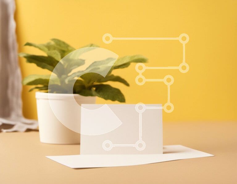 Intra Συλλεκτικό Ξύλινο Παζλ Plywood  4mm - Κενή κάρτα και φυτό σε γλάστρα σε κίτρινο φόντο Σε Ξύλινο Κουτί - Διαστάσεις: 10x10 cm – 25 κομμάτια