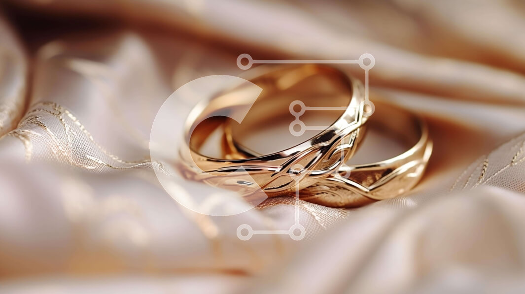 Intra Συλλεκτικό Ξύλινο Παζλ Plywood  4mm - Χρυσές Βέρες σε Σατέν Ύφασμα Σε Ξύλινο Κουτί - Διαστάσεις Puzzle: 10x10 cm – 25 κομμάτια