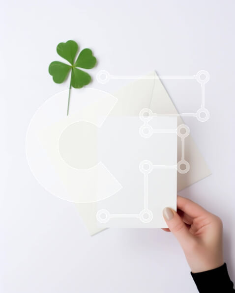 Intra Συλλεκτικό Ξύλινο Παζλ Plywood  4mm - Φάκελος ημέρας του Αγίου Πατρικίου με φύλλο τριφυλλιού σε λευκό φόντο Σε Ξύλινο Κουτί - Διαστάσεις Puzzle: 10x10 cm – 25 κομμάτια