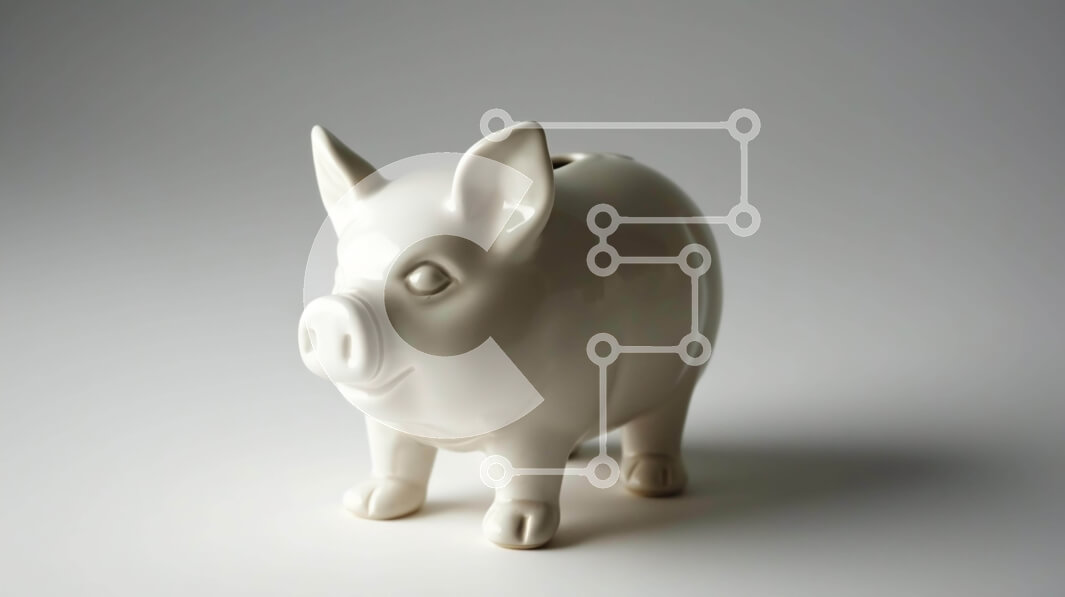 Intra Συλλεκτικό Ξύλινο Παζλ Plywood  4mm - Λευκός κεραμικός κουμπαράς σε υπόλευκο φόντο Σε Ξύλινο Κουτί - Διαστάσεις: 10x10 cm – 25 κομμάτια