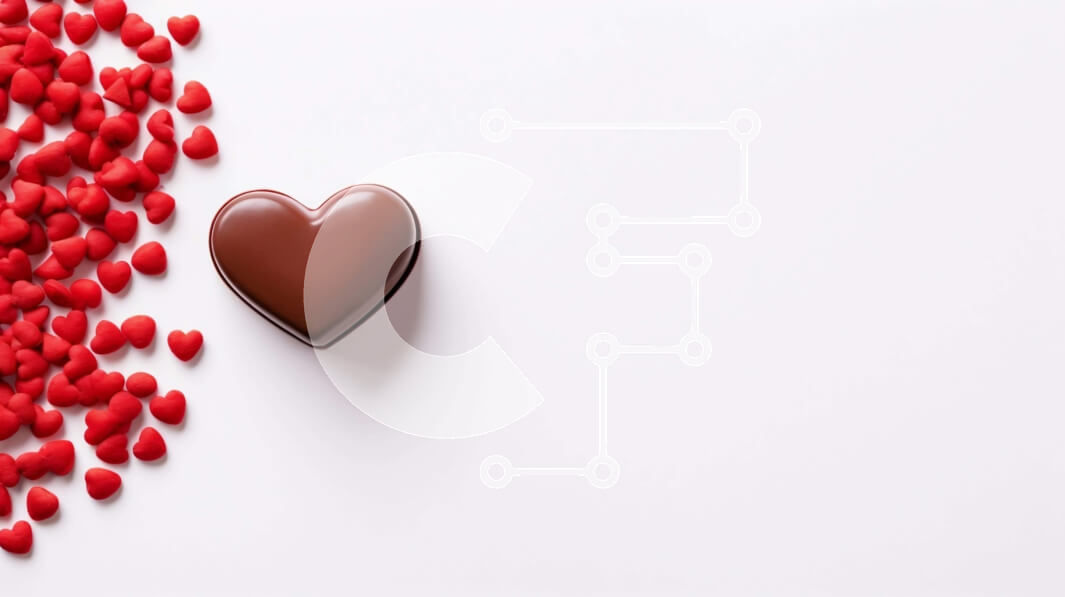 Intra Συλλεκτικό Ξύλινο Παζλ Plywood  4mm - Καρδιά σοκολάτας που περιβάλλεται από κόκκινες καρδιές Σε Ξύλινο Κουτί - Διαστάσεις Puzzle: 10x10 cm – 25 κομμάτια