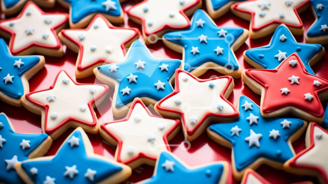 Σετ των 2 Intra Συλλεκτικό Ξύλινο Παζλ Plywood  4mm - Πατριωτικά μπισκότα σε σχήμα αστεριού για τις 4 Ιουλίου και την ημέρα της ανεξαρτησίας Σε Ξύλινο Κουτί - Διαστάσεις: 10x10 cm – 25 κομμάτια
