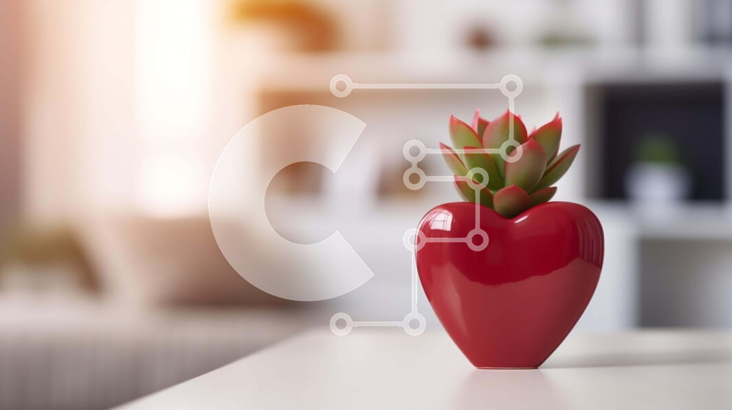 Intra Συλλεκτικό Ξύλινο Παζλ Plywood  4mm - Βάζο σε σχήμα καρδιάς με παχύφυτο Σε Ξύλινο Κουτί - Διαστάσεις Puzzle: 10x10 cm – 25 κομμάτια