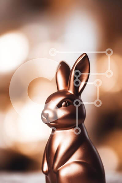 Intra Συλλεκτικό Ξύλινο Παζλ Plywood  4mm - Μικρό ειδώλιο καφέ λαγουδάκι σε πορτοκαλί φόντο Σε Ξύλινο Κουτί - Διαστάσεις: 10x10 cm – 25 κομμάτια