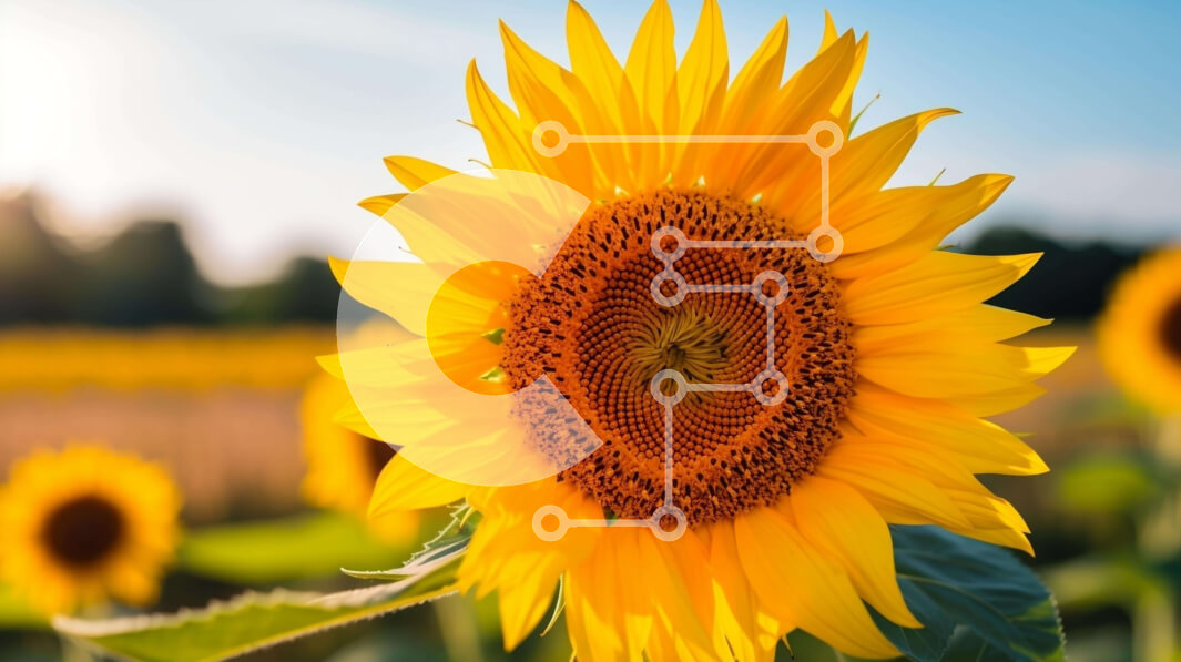 Intra Συλλεκτικό Ξύλινο Παζλ Plywood  4mm - Φωτεινός ηλίανθος σε ένα ανοιχτό χωράφι Σε Ξύλινο Κουτί - Διαστάσεις: 10x10 cm – 25 κομμάτια