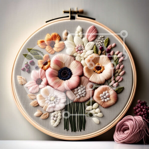 Intra Συλλεκτικό Ξύλινο Παζλ Plywood  4mm - Όμορφο σχέδιο κεντήματος φλοράλ νεκρής φύσης για διακόσμηση σπιτιού Σε Ξύλινο Κουτί - Διαστάσεις Puzzle: 10x10 cm – 25 κομμάτια