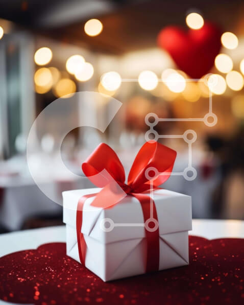 Intra Συλλεκτικό Ξύλινο Παζλ Plywood  4mm - Κουτί δώρου με κόκκινη κορδέλα και χαλάκι σε σχήμα καρδιάς Σε Ξύλινο Κουτί - Διαστάσεις Puzzle: 10x10 cm – 25 κομμάτια