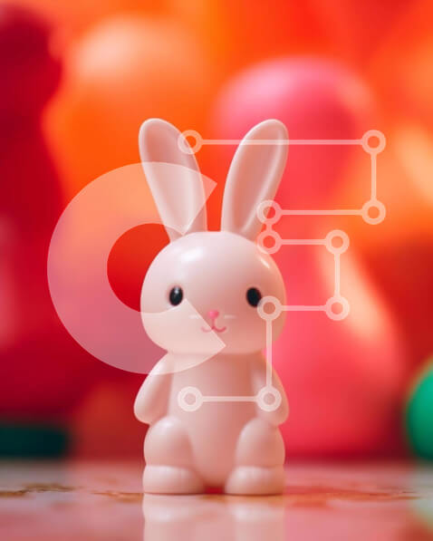 Intra Συλλεκτικό Ξύλινο Παζλ Plywood  4mm - Πασχαλινό παιχνίδι λαγουδάκι και πολύχρωμες πλαστικές μπάλες Σε Ξύλινο Κουτί - Διαστάσεις Puzzle: 10x10 cm – 25 κομμάτια