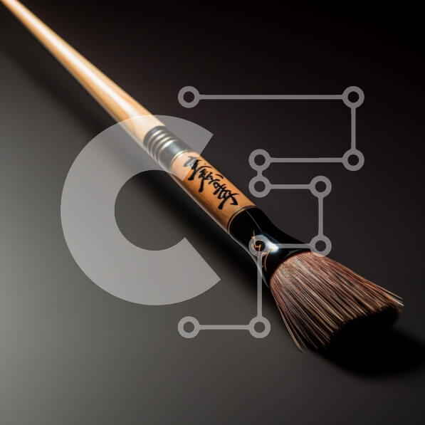 Intra Συλλεκτικό Ξύλινο Παζλ Plywood  4mm - Ξύλινη βούρτσα για ζωγραφική ή σχέδιο σε μαύρο φόντο Σε Ξύλινο Κουτί - Διαστάσεις Puzzle: 10x10 cm – 25 κομμάτια