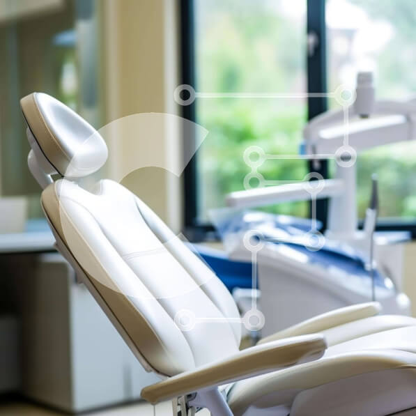 Intra Συλλεκτικό Ξύλινο Παζλ Plywood  4mm - Λευκή οδοντιατρική καρέκλα σε άδειο οδοντιατρείο με ιατρικό εξοπλισμό Σε Ξύλινο Κουτί - Διαστάσεις Puzzle: 10x10 cm – 25 κομμάτια