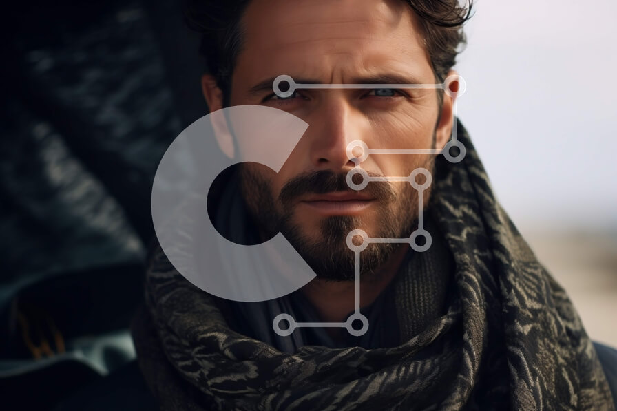 Intra Συλλεκτικό Ξύλινο Παζλ Plywood  4mm - Μυστηριώδης άνδρας με μαύρο δερμάτινο μπουφάν στην παραλία Rocky Σε Ξύλινο Κουτί - Διαστάσεις Puzzle: 10x10 cm – 25 κομμάτια