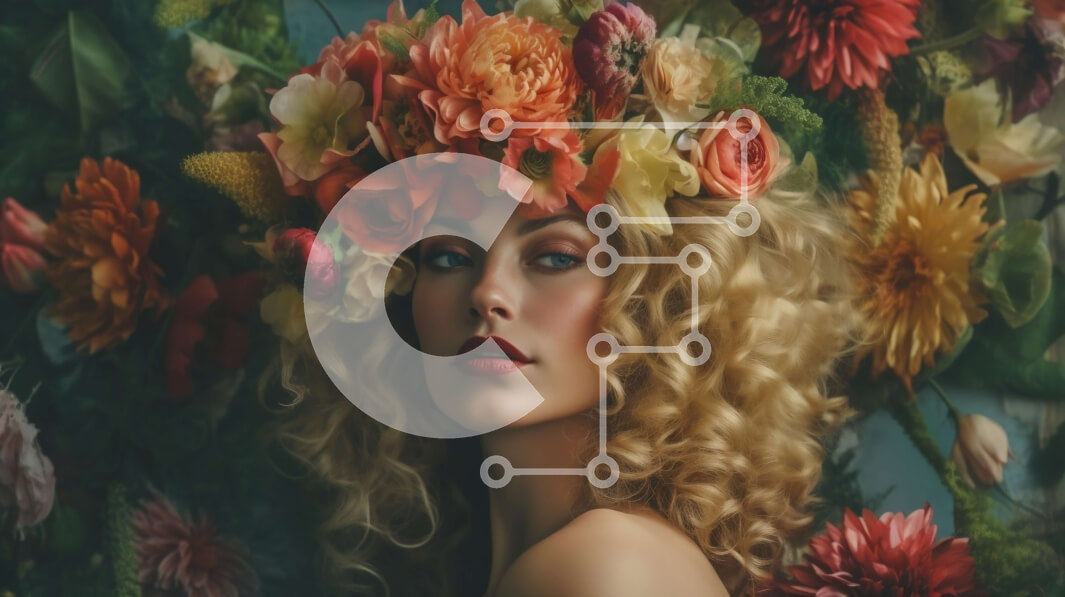 Intra Συλλεκτικό Ξύλινο Παζλ Plywood  4mm - Ονειρικό πορτρέτο μιας γυναίκας με ένα floral στέμμα Σε Ξύλινο Κουτί - Διαστάσεις Puzzle: 10x10 cm – 25 κομμάτια