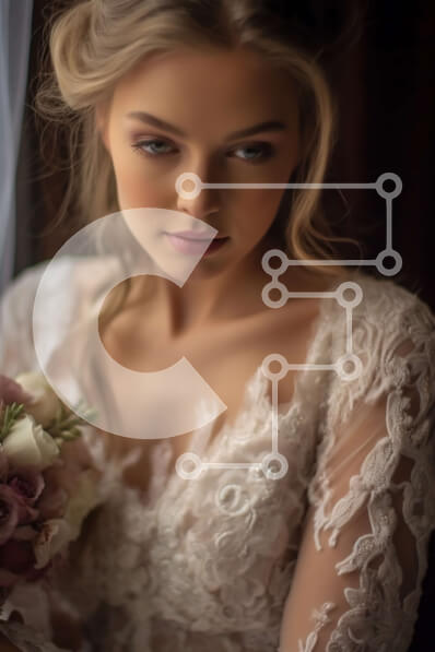 Intra Συλλεκτικό Ξύλινο Παζλ Plywood  4mm - Εκπληκτικές πόζες νύφης με λευκό νυφικό με μπουκέτο λουλούδια Σε Ξύλινο Κουτί - Διαστάσεις Puzzle: 10x10 cm – 25 κομμάτια